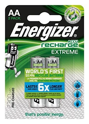 Energizer AA 2300mAh įkraunami elementai pakuotėje