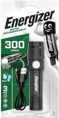 Energizer metalinis rankinis įkraunamas žibintuvėlis 300lm, 1x 18650 IPX4