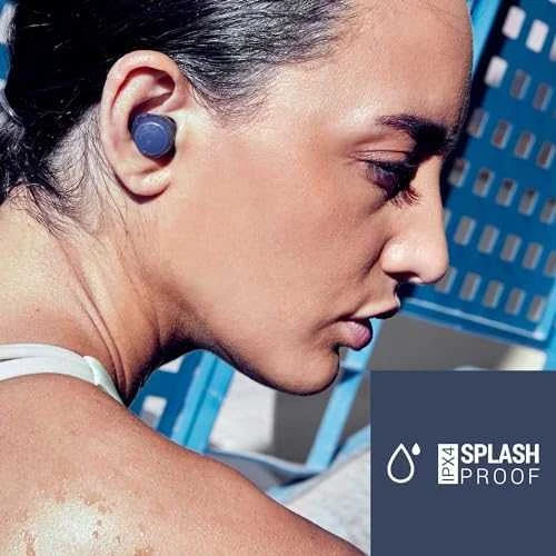 Energy Sistem RaceBuds mėlyna ausinė profiliu