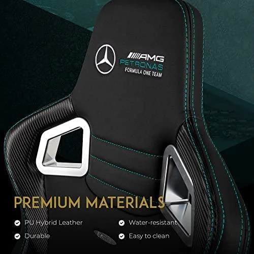 Žaidimų kėdė Noblechairs EPIC Mercedes-AMG Petronas Formula One Team - 2021 Edition Vinilo/PU hibridinės odos žaidimų kėdė