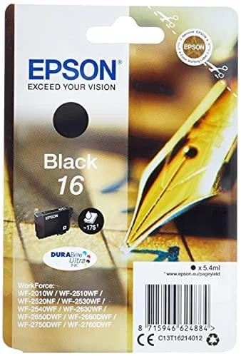 Kasetė - Epson Ink No 16 (Epson, C13T16214012, Juodas)