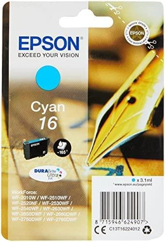 Kasetė - Epson Ink No 16 (C13T16224012, cyan)