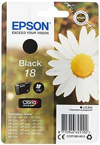 Epson 18 BK Ink cartridge, Juodas