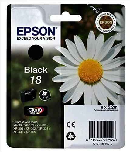 Epson 18 BK Ink cartridge, Juodas