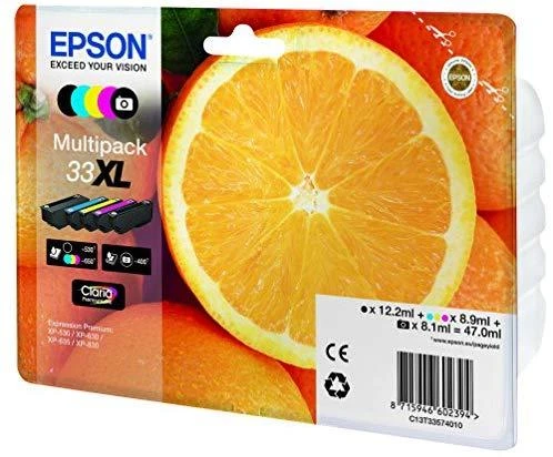 Epson No.33XL (C13T33574510), juoda, žydra, purpurinė, foto juoda, geltona kasetė