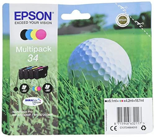 Rašalas Golf ball Multipack Epson 4-colours 34 DURABrite Ultra | 18,7 ml