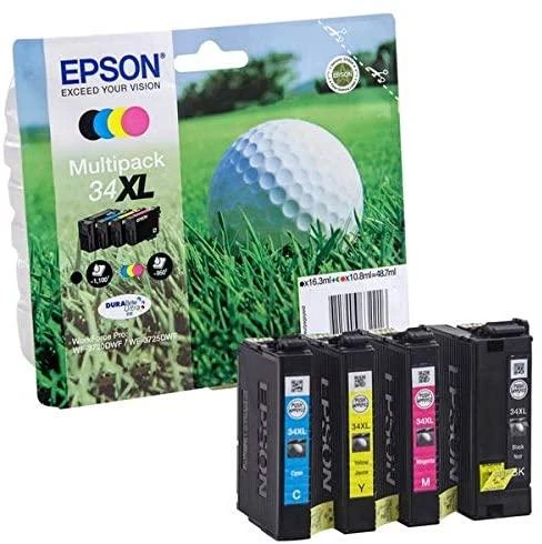 Rašalas golfo kamuoliukas Multipack Epson 4 spalvų 34XL DURABrite Ultra | 48,7 ml