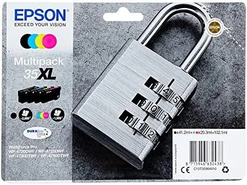 Epson 4 kasečių rinkinys No.35XL (C13T35964010), juoda, žydra, purpurinė, geltona kasetė