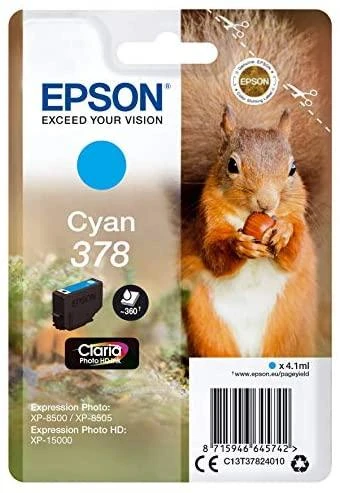 Epson Squirrel C13T37884010 rašalo kasetė Originalus Juoda, Žydras, Šviesus Cyan, Šviesi Magenta, Rausvai raudona, Geltona 1 vnt