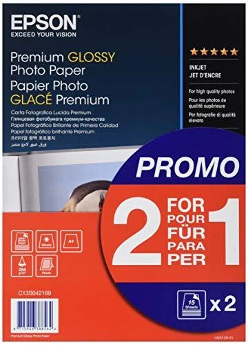 „Epson Premium Glossy Photo Paper“, 30 lapų | Nuotraukos | Baltas | 255 g/m² | A4