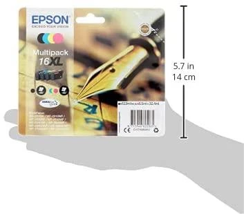 Epson 16XL Multipack Ink Cartridge, Juodas, žalsvai mėlyna, rausvai raudona, geltona