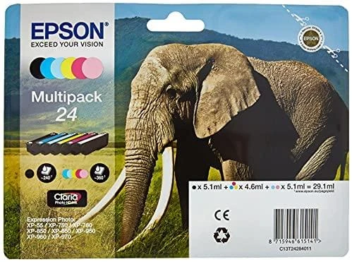 Epson No.24 (C13T24284010) (C13T24284011), 6 spalvų kasečių rinkinys