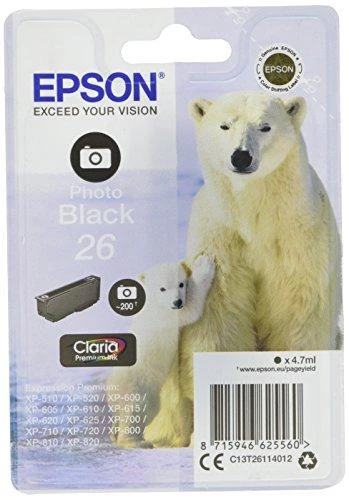Epson Polar bear C13T26114012 rašalo kasetė Originalus Foto juoda 1 vnt
