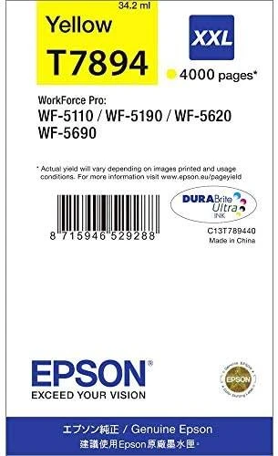 Epson T7894 XXL rašalo kasetė, Geltona