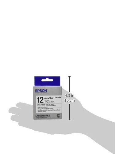 Epson LK-4WBW (C53S654016) Ženklinimo juostos kasetė, Strong Adhesive, Juodas on Baltas (12mm, 9m)