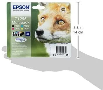 EPSON T1285 rašalo kasetė juoda ir trispalvė standartinė talpa 5,9 ml ir 3 x 3,5 ml 4 pakuočių lizdinė plokštelė be signalizacijos