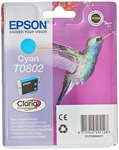 Epson T0802 (C13T08024011), žydra kasetė