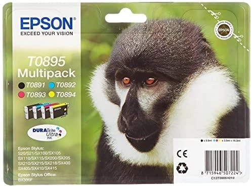 Epson kasečių rinkinys (C13T08954010), juoda, žydra, purpurinė, geltona kasetė
