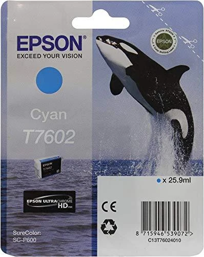 Epson T7602 | Rašalo kasetė | Žydra spalva