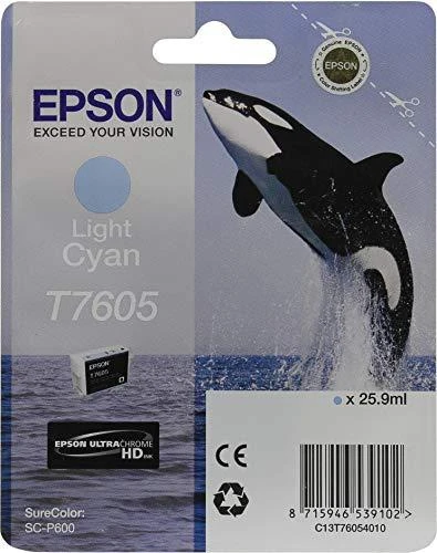 Epson T7605 | Rašalo kasetė | Šviesiai žalsvai mėlyna