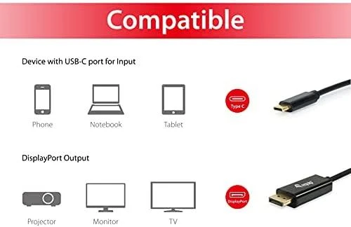 Equip USB įranga USB-C – DisplayPort 1,8 m juodas kabelis (133467)