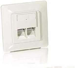 Cat5e dvigubas RJ45 lizdas, kreminės spalvos