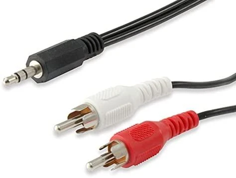 Kabelis 3.5mm į 2x RCA jungtys