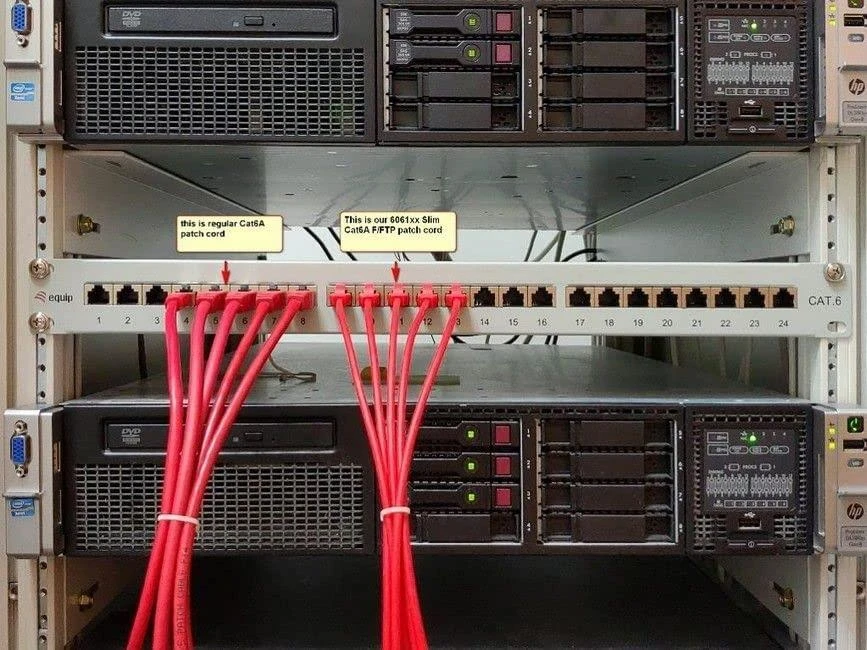 Equip Įranga Įranga Patchkabel Cat6A S/FTP 2xRJ45 2,00m raudona (SSTP) Slim