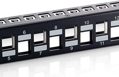 Organizer Equip Patchpanel 24x Cat6A 19'' FTP 1HE Keystone Montage sw