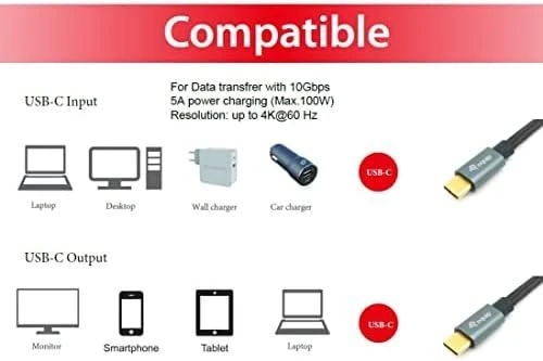 Kabelis USB Equip USB-C - USB-C 1 m Juodas (128354)