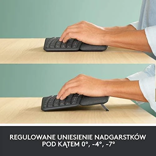 Logitech ERGO K860 belaidė klaviatūra, grafito spalvos, JAV tarptautinis išdėstymas (Qwerty)