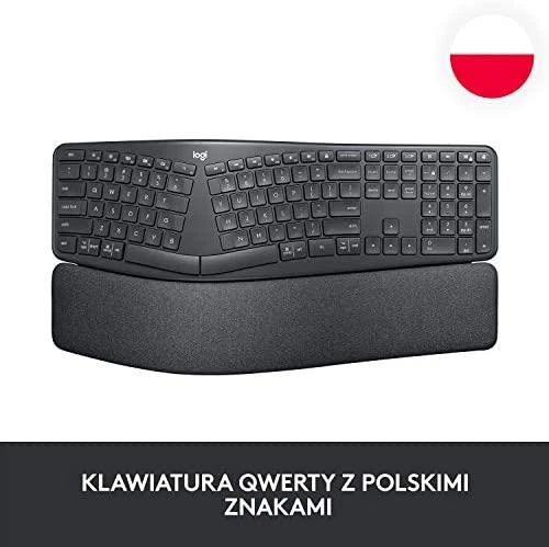 Logitech ERGO K860 belaidė klaviatūra, grafito spalvos, JAV tarptautinis išdėstymas (Qwerty)