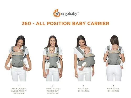 ERGOBABY nešioklė 360 COOL AIR, anglies pilkas, BC360PBLKGRY
