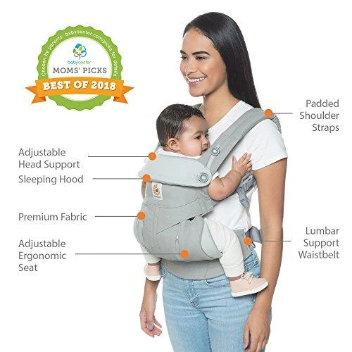 ERGOBABY nešioklė 360 COOL AIR, anglies pilkas, BC360PBLKGRY