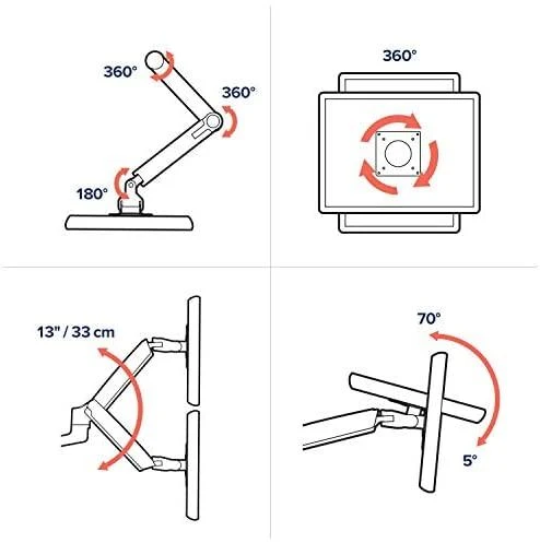 Laikiklis Ergotron - LX Dual Stacking Arm - poliruotas aliuminis