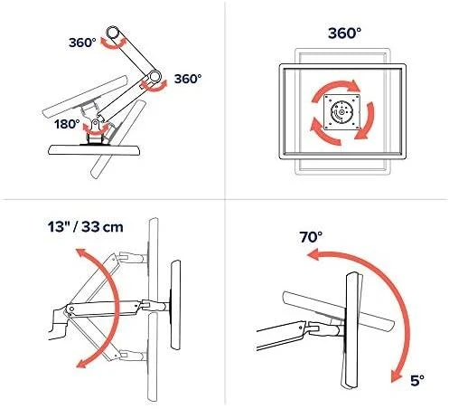 Sieninis laikiklis Ergotron, iki 9,1kg, VESA 100x100, 180 °, 360 / 45-243-026