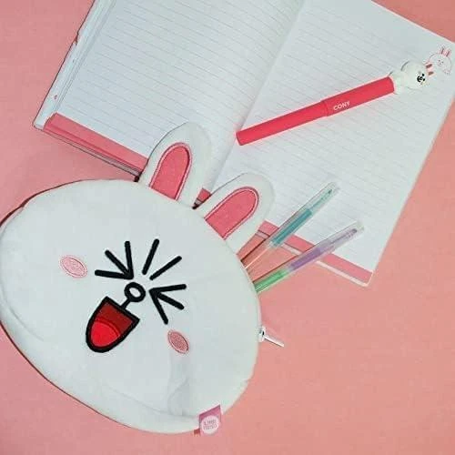 Bt21 Line Friends - pliušinis užrašų sąsiuvinis A5 (baltas)