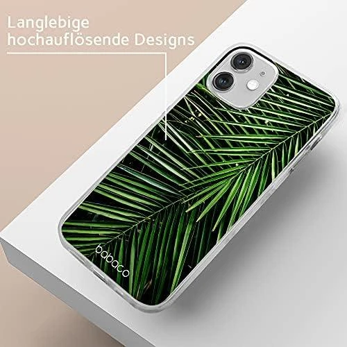 Dėklas CASE OVERPRINT BABACO PLANTS 002 IPHONE 12 MINI Žalias