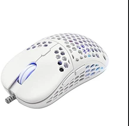 Itin lengva Žaidimų pelė eShark Naginata White, 60g, Pixart PMW3389 jutiklis, su RGB pašvietimu