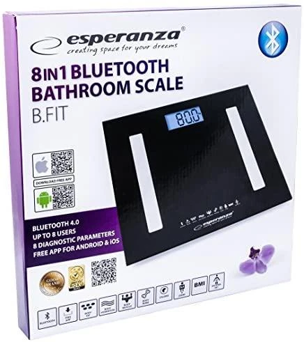 Svarstyklės su „Bluetooth“ funkcija Esperanza B.FIT EBS016W (baltos spalvos)