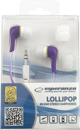 ESPERANZA EH146V LOLLIPOP - į ausis kišamos ausinės Violetinės