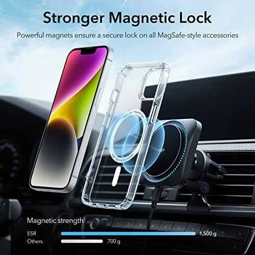 Amio Dėklas ESR Krystec Clear, skirtas iPhone 14 Plus, Magsafe (skaidrus)