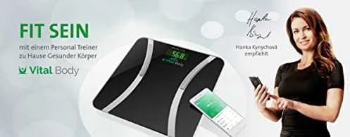 Svarstyklės ETA | Vital Body Asmeninė skalė | ETA678090000 | Kūno analizatorius | Didžiausias svoris (keliamoji galia) 180 kg | Tikslumas 100 g | Kūno masės indekso (KMI) matavimas | Juodas