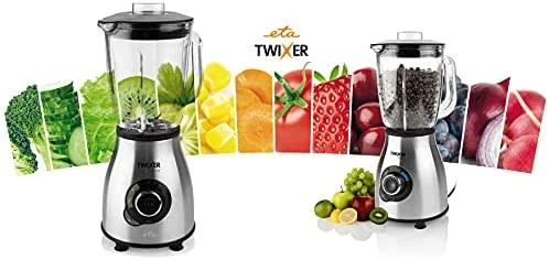 ETA | Maišytuvas | Twixer ETA601190000 | Tabletop | 1000 W | Jar material Glass | Jar capacity 1.75 L | Ice crushing | Nerūdijantis plienas