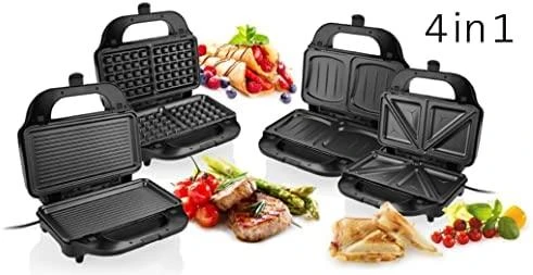 Sumuštinių keptuvė ETA Sorento ETA315190010 | 900 W | 4 kepimo formos | Nerūdijantis plienas | Juodos spalvos