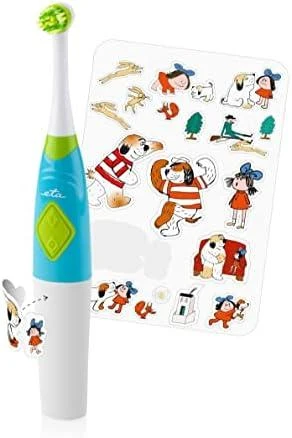 ETA | Dantų šepetėlis su water cup and holder | Sonetic ETA129490080 | Baterija operated | For kids | Šepetėlių skaičius galvutės įeina 2 | Number of teeth brushing modes 2 | Mėlyna