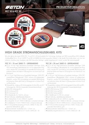 ETON PCC 10 OFC laidų rinkinys garso stiprintuvui, 10mm²
