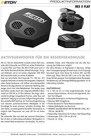 ETON, RES5FLAT, 2x13cm žemų dažnių kolonėlė su stiprintuvu