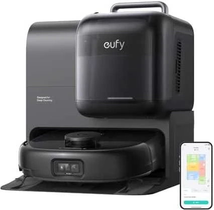 Nešiojamas valymo rinkinys su dulkių siurbliu-robotu Eufy Omni E28, Juodas