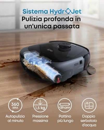 Nešiojamas valymo rinkinys su dulkių siurbliu-robotu Eufy Omni E28, Juodas